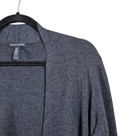 Eileen Fisher Womens Sweater Size M Petite Merino Wool Cardigan Open Long Sleeve - Picture 6 of 6